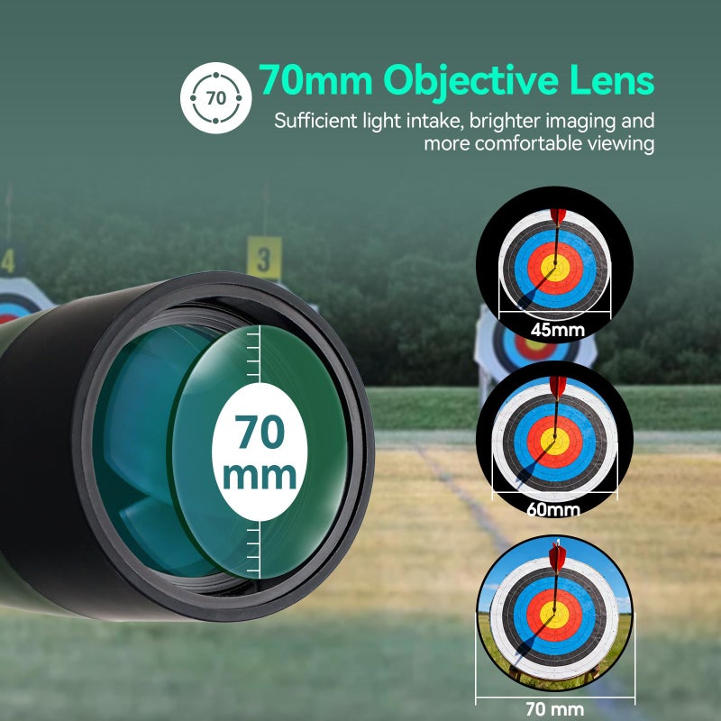 SVBONY SV28 Spotting Scopes with Tripod, Angled 25-75x70mm Spotter Scope with Phone Adapter, Waterproof Fogproof Spotting Scope for Bird Watching, Target Shooting, Wildlife Viewing - Image 4